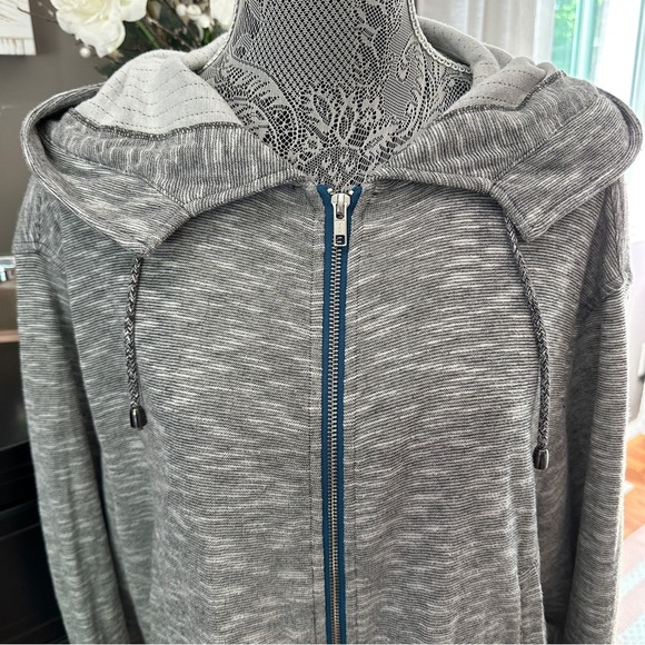 Free People Gray Zip Hoodie Size L - Picture 5 of 15
